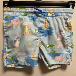 The Beaufort Bonnet Company Light Blue Beach Print Shorts